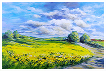 VERKAUFT - <b>Titel:</b> Rapsfeld<b>    Maltechnik:</b> Acryl<b>  Größe:</b> 60 x 80 cm