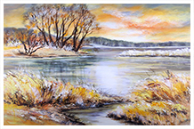 VERKAUFT - <b>Titel:</b> Am See<b>    Maltechnik:</b> Acryl <b>    Größe:</b> 70 x 100 cm<b></b>